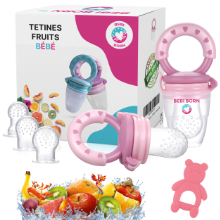 BEBI BORN - 2 grignoteuse bébé bleu + 6 tétines silicone L M S + 1 anneau de dentition