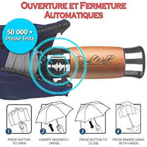 Parapluie OUVERTURE & FERMETURE AUTOMATIQUES