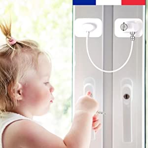 Securite Fenetre et Placard Enfant Entrebailleur pvc Bloc Porte, kit Serrure Frigo, Verrou, Loquet