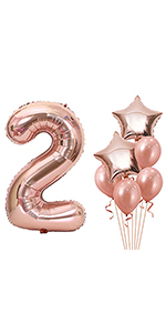 40" Rose Gold Number Balloon Set