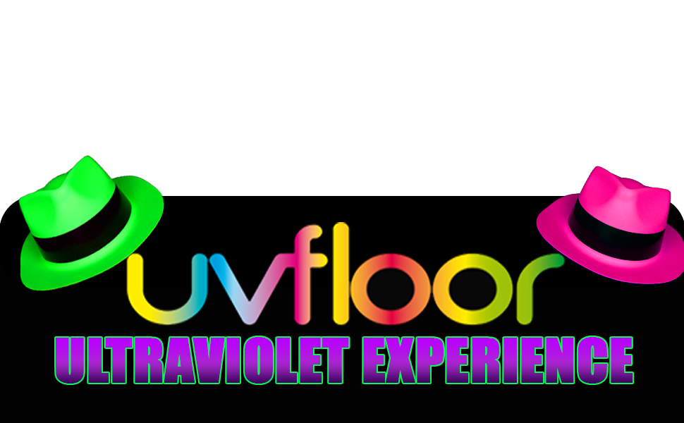 12 Chapeaux fluorescents, chapeaux fluo de marque UV Floor Universe, chapeaux soirée fluo, uv, néon