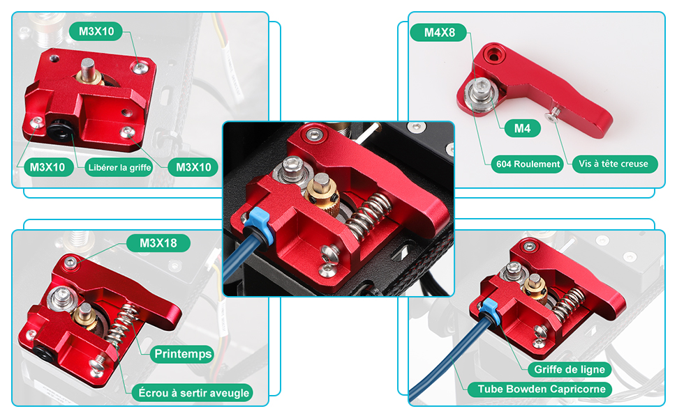 extrudeuse bowden extrudeur ender 3 v2 ender 5 ender 3