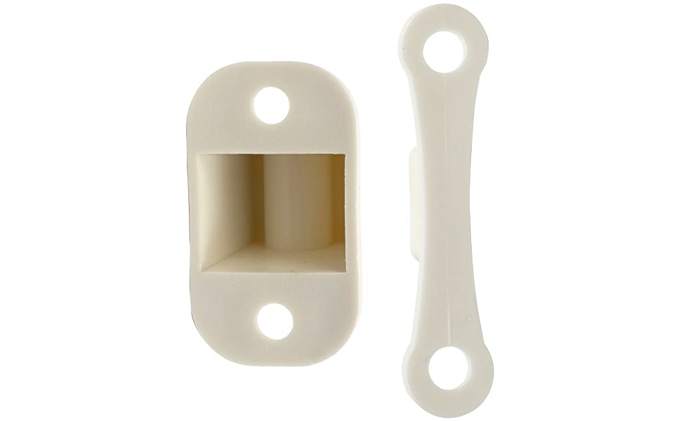 Lot de 1 loquet de porte de caravane en plastique rigide blanc avec espacement de 35 mm + 48 mm