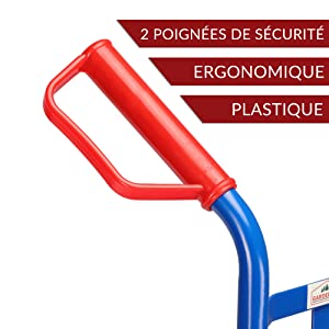 diable avec pelle pliante transport objets lourds spacieux chargement outils machines ergonomique