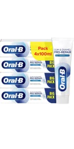 Lot de 4 dentifrices Oral-B Pro-repair