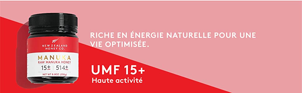 Miel de Manuka riche en énergie naturelle pour une vie optimisée. UMF 15+ Haute activité