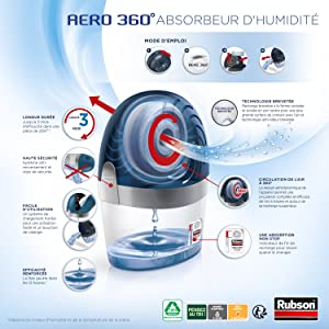 aero 360 absorbeur humidité anti moisissure odeur mauvaise pur air pastille recharge appareil