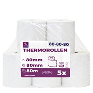 5 rouleaux de papier thermique 