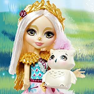 Enchantimals coffret Famille avec mini-poupée Odele Hibou, 3 figurines animales et accessoires 