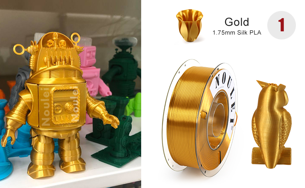 Matériaux d'impression 3D en filament 1.75mm silk gold