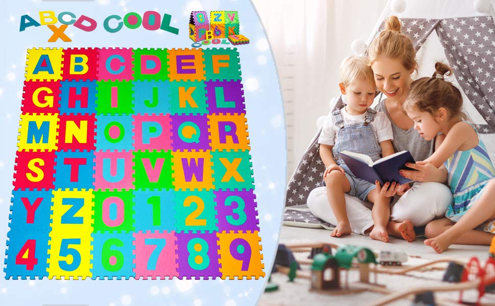 tapis puzzle lettres et chiffres jouet et jeu pour enfants famille noël cadeau 