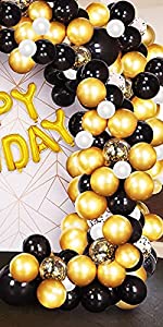 Black Gold Balloon Arch Kit