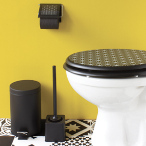 abattants WC Grid et accessoires noir Gelco Design