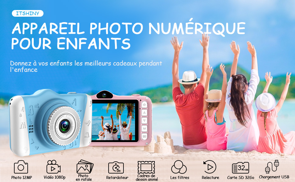 Appareil Photo Numérique pour Enfants Filles 