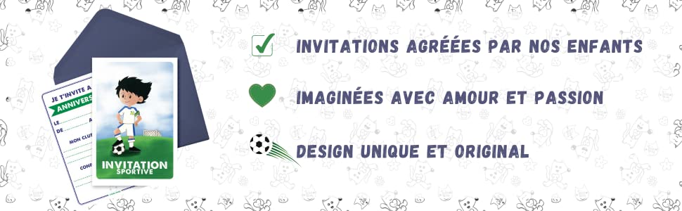 Des super invitations anniversaire sur le thème du foot