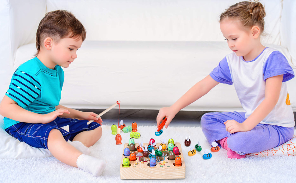 Jouets en Bois Jeu de pêche