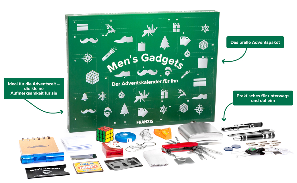 Gadget Aide Aide Calendrier de l'Avent Homme Gentlemen Outil Cadeau Héros Humour