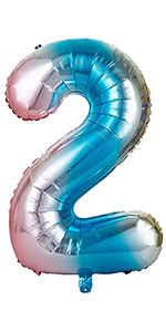 40" Blue Gradient Number Balloon