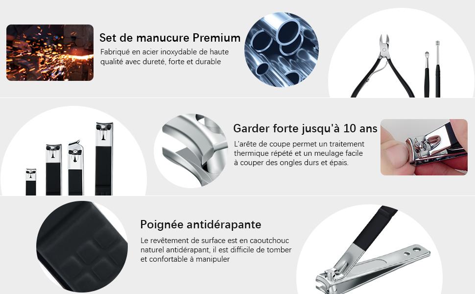 Kit Manucre Pedicure Coupe Ongle Professionnel Coupe Cuticule