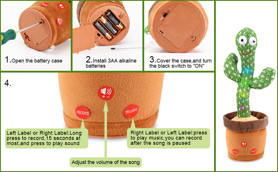 Cactus Dansant, Jouet De Cactus Chantant Avec Des LumièRes