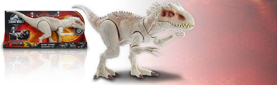 Figurine Indominus Rex de Jurassic World avec Mâchoires qui Claquent, Pattes Avant Mobiles