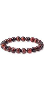 Bracelet Oeil de Tigre Rouge Naturel 6 mm