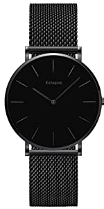 Kubagom Très Mince Montre pour Femme Quartz Analogique Étanche Acier Inoxydable