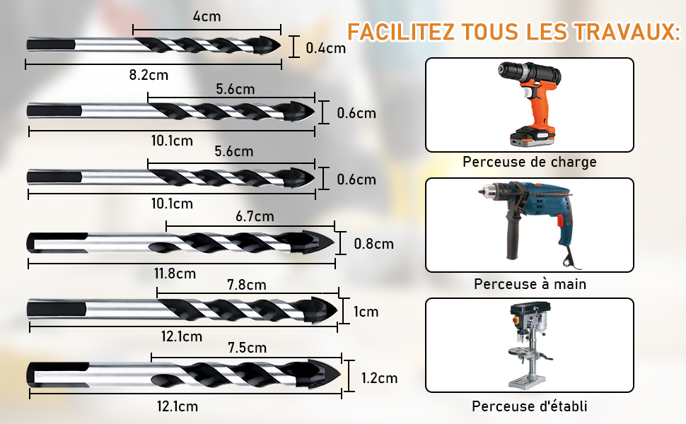 Ensemble de Tête de Forage Triangulaire 