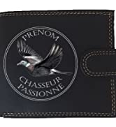 Portefeuille rabat Chasseur Palombe personnalise avec prenom