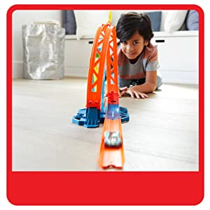 Coffret Hot Wheels Track Builder Unlimited Lanceur et Looping avec Connecteurs, à partir de 4 ans