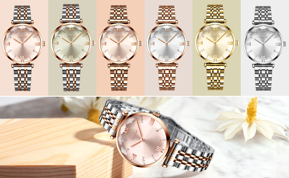 CIVO Montre Femme Etanche Montre Bracelets deLuxe 