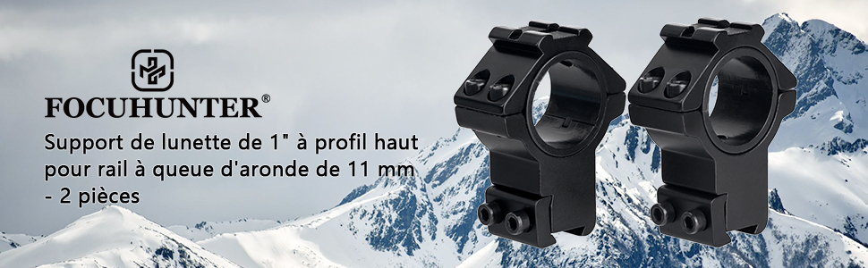 Haut Profil 1" Anneaux Scope Montage - 30mm/25.4mm Lunette de Visee Montage Adapter