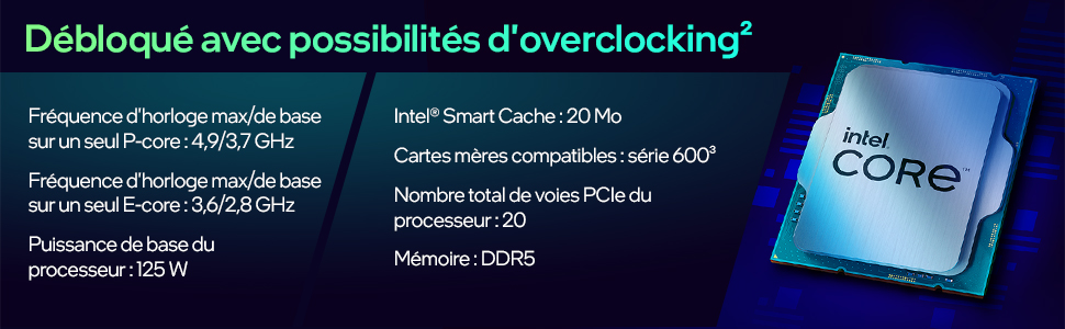 Processeur Intel Core i5-12600K de 12 generation pout PC de bureau