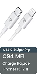  Cable USB C vers Lightning