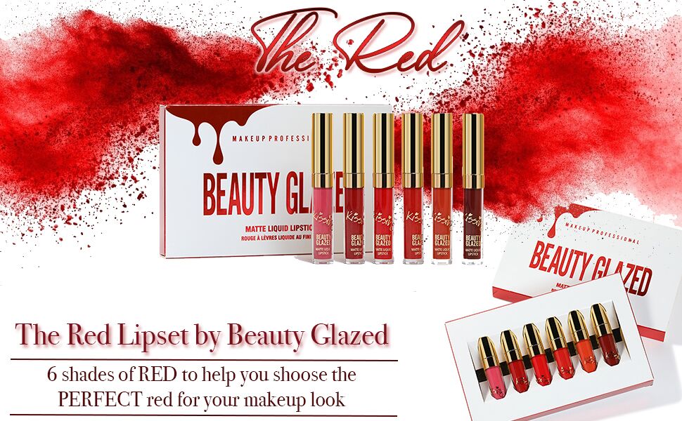 Beauty Glazed Rouge à lèvres liquide mat set 6 couleurs