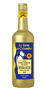 Huile d’olive ex-vierge AOP originaire de la Riviera ligure,décorée d’or 0,75L