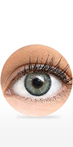 Lentilles de contact premium de couleur grise. Lentilles mensuelles naturelles.