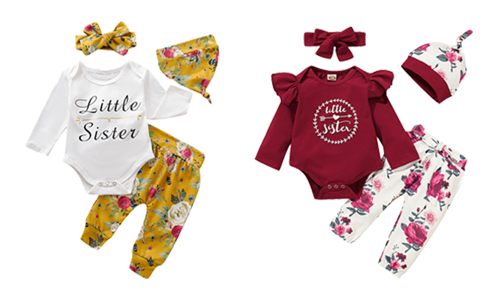 Ensemble de tenues florales pour petites filles.