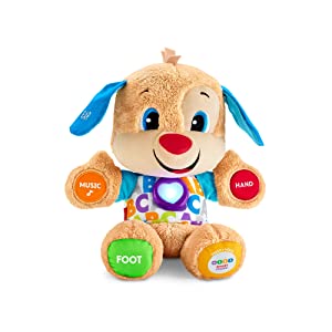 Fisher-Price Puppy Eveil Progressif jouet bébé, peluche interactive, plus de 50 chansons