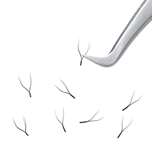 premade yy lashes, double tips, long stem