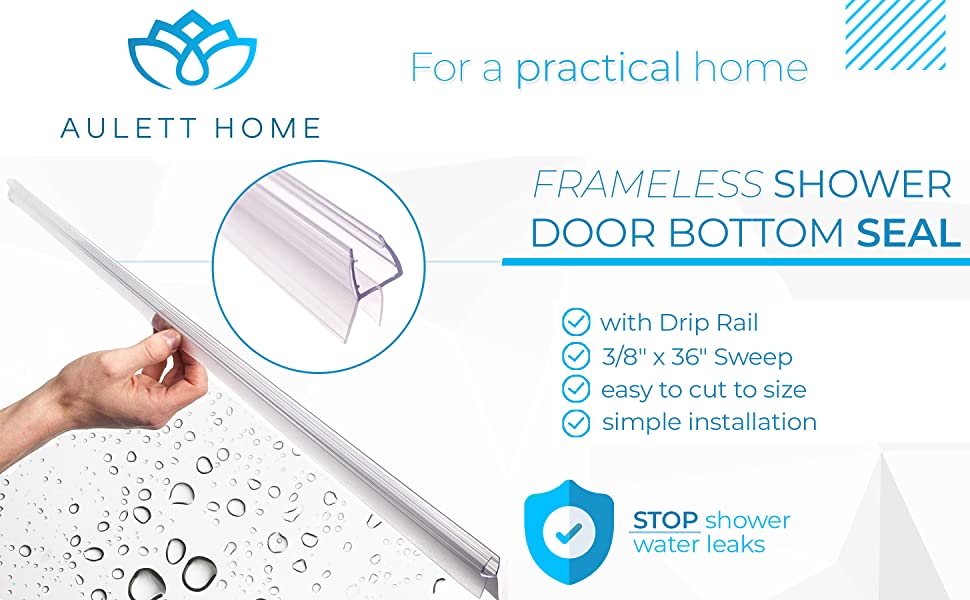 Frameless Shower Door Bottom Seal with Drip Rail