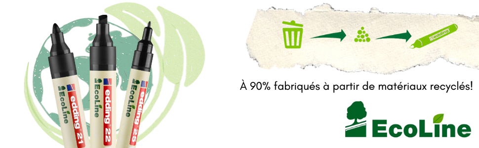 developpement durable ecologique matériaux recyclés environnemental ecoline edding 