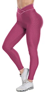 Legging Push Up de Sport Legging avec Ceinture Croisée de Compression 