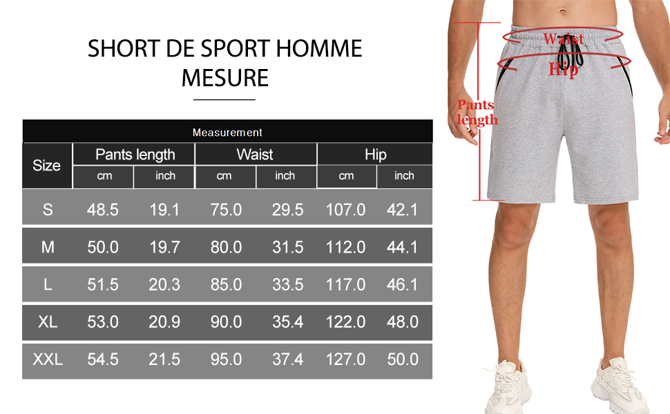 Short de sport homme