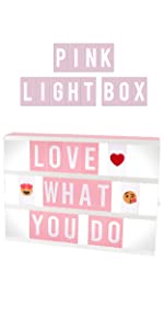 Light box Rose avec 210 lettres et 90 émois