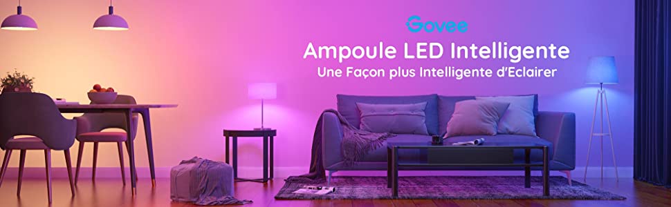 Govee Ampoule LED Alexa, Smart E27 WiFi Intelligent Dimmable 9W RGBWW