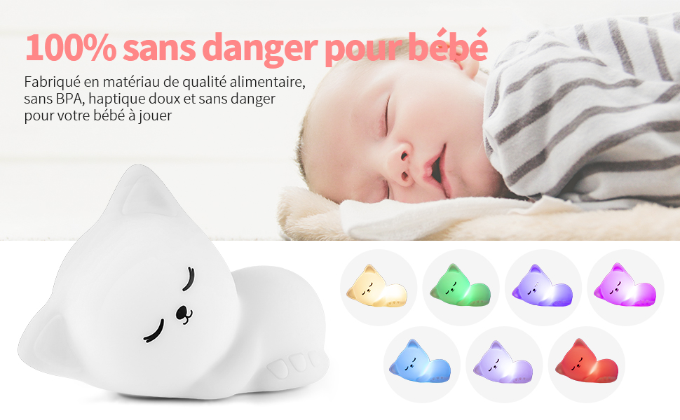 Veilleuse enfant bebe LED rechargeable