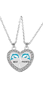 HOUSWEETY 2 Pcs Collier d'Amitie Dauphin Best Friends Pendentif