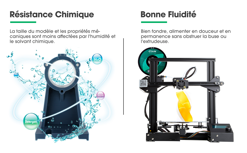 eSUN Filament PETG 1.75mm Imprimante 3D Filament PETG 1KG Bobine Matériel d'impression 3D