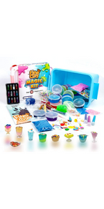 kit de slime a faire diy pas cher paillettes glow in dark